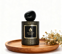 Bouteille vide de parfum de luxe en verre bleu rose clair personnalisé de 100ml