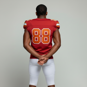 Maillot de football américain unisexe brodé OEM en gros, uniforme d'équipe personnalisé de haute qualité, respirant et à manches courtes - Product Image 2