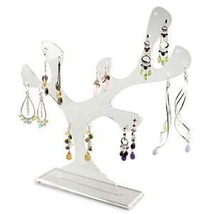 Expositor de Joyería Acrílico Artfulcosmos 15x10x11cm, Diseño Moderno Transparente para Exhibir Aretes, Anillos, Collares y Pulseras - Product Image 1
