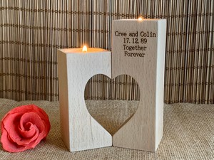 Handmade Personalized Engraved Wood Candle <b>Holder</b> Custom <b>Tealight</b> <b>Holder</b> Christmas Gift for Couple Custom Wood Home Decoration - Product Image 3