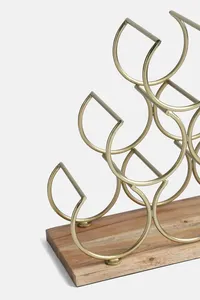 ชั้นวางไวน์โลหะติดผนังแบบทันสมัยสำหรับบาร์บ้านประหยัดพื้นที่การจัดเก็บในห้องครัวสำหรับขวดไวน์ถังใส่เครื่องดื่มน้ำแข็ง - Product Image 2