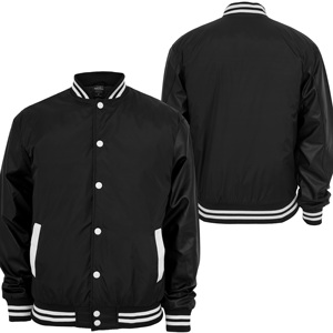 Veste universitaire respirante doublée de maille pour l'extérieur, veste universitaire lourde bicolore avec logo brodé - Product Image 1