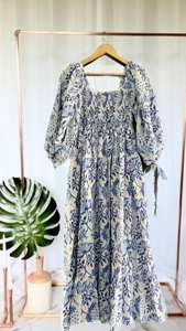 Vestido largo estampado a mano personalizado, cómodo, largo, estampado para fiesta en la playa, vestido maxi de estilo recto de diseñador para mujer - Product Image 2