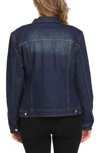 Veste en jean courte OEM pour femmes Manteau décontracté oversize avec boutons avec traitement brut Vêtements d'extérieur d'hiver - Product Image 6