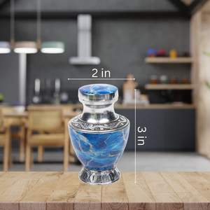 Arcodia pequeña urna de cremación de aluminio contemporánea caja de recuerdo de cenizas de terciopelo objetos decorativos funerarios al por mayor - Product Image 3