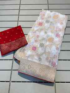 ชุดเดรสทอทอจากผ้าทอทอทอส่าหรีผ้าไหมล้วนมีพู่ซารีและแฟชั่นสำหรับผู้หญิง - Product Image 6