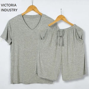 Ensemble de pyjama d'été et d'automne pour hommes, vêtements de nuit décontractés et respirants pour la maison, T-Shirt et short, ensemble deux pièces 4XL - Product Image 2