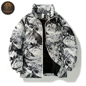 Chaqueta acolchada impermeable para hombre, chaquetas acolchadas para exteriores, servicio OEM de impresión de logotipo personalizado en negro con chaquetas de hombre de color blanco - Product Image 1