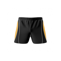 Shorts de rugby unisexes personnalisés en polyester respirant à 100 % avec logo brodé, poches, vêtements de sport imprimés, grandes tailles