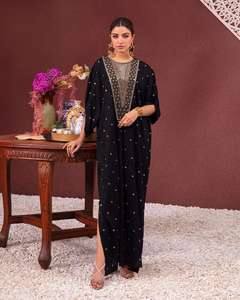 2024 colección de Bodas de lujo indio pakistaní bordado gasa Salwar Kameez Venta caliente vestido de algodón viscosa pesado - Product Image 6