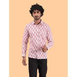 Chemise décontractée en coton imprimé pour homme, manches longues, coupe ajustée, tailles XL à 6XL, tissu popeline respirant, offre ODM - Product Image 1