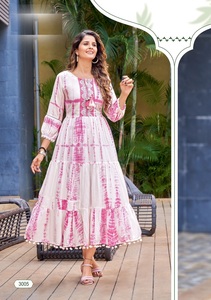 Robe de créateur de vêtements indiens et pakistanais fantaisie chic viscose rayonne rides seulement haut - Product Image 6