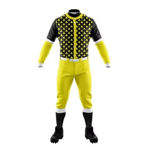 Ensemble d'uniformes de baseball OEM personnalisés pour hommes, couleur unie, respirant, séchage rapide, vêtements d'équipe en polyester, vente en gros - Product Image 2