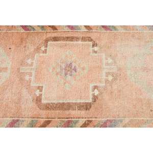 Tapis turc vintage grande surface 28 'X 128' Orange vert Style bohème laine matériel classique Rectangle Latex pour décor de chevet - Product Image 5