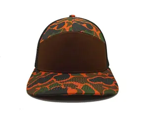 Custom Camo Camper Hat High Quality Hats Flat Top Cap Outdoor Sports Camouflage Baseball Hat Vietnam Supplier