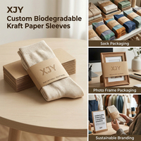 Fundas de Papel Kraft Biodegradables Personalizadas XJY, Embalaje Laminado Mate con Relieve para Calcetines y Marcos de Fotos
