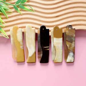 Peigne en corne d'oxand naturel peigne en corne de haute qualité par artisanat en croissant - Product Image 3