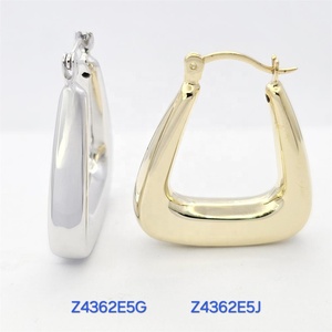 Boucles d'oreilles pendantes en forme de crochet en zircon plaqué or à 4 couches de style punk argenté tendance 2025 pour l'anniversaire des femmes - Product Image 1