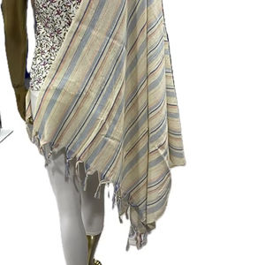 100% Cotton Fouta Pareo Shawl Customizable Designs Sizes India Mumbai Winter Silk Scarf for Adults Daily Use Vertical Woven - Product Image 1