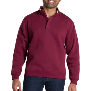 Men's Half Zip Fleece Sweatshirt Durable Sustainable Pullover with Hooded Collar Embroidery Spring Custom Logo sweatshirts - Product Image 1