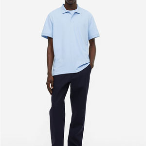 เสื้อโปโลผู้ชายแขนสั้นผ้าฝ้ายเป็นมิตรกับสิ่งแวดล้อมเสื้อกอล์ฟลำลองออกแบบแบรนด์ของคุณเอง - Product Image 3