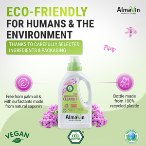 AlmaWin Brand Export Cleanut Organic Liquid <b>Laundry</b> <b>Detergent</b> 750ml - 25 Loads With Verbena Fragrance Liquid <b>Detergent</b> - Product Image 3