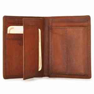 Cartera Clásica Bifold de Cuero Genuino Más Demandada, Diseño Único Vintage, Ligera, con Cierre de Cremallera, Cartera de Cuero para Hombre - Product Image 1