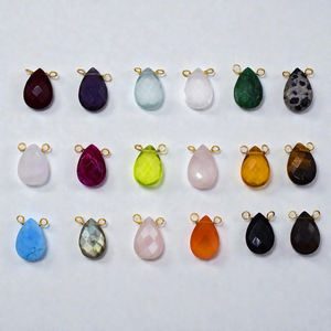 Vente en gros de pendentifs en forme de larme en cristal de couleur œil de tigre facetté, plaqués or, pour la fabrication de colliers et de boucles d'oreilles DIY - Product Image 2