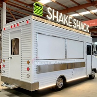 White Coffee Ice Cream Truck Burger Van Pizza Taco Catering Trailer Electric Mobile Food Truck on Sale with Lights