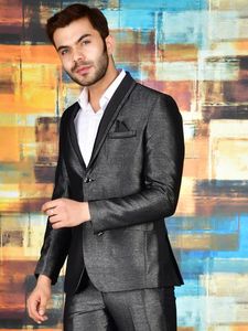 La Scoot Costume de soirée 2 pièces en polyester viscose simple boutonnage avec braguette boutonnée coupe régulière longue longueur plat respirant - Product Image 4