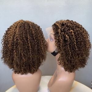 Peluca de cabello humano brasileño rizado kinky de 12 pulgadas con encaje frontal 13x4, línea de cabello natural 12A, gorro de peluca cómodo y transpirable, venta al por mayor - Product Image 4