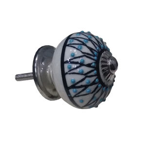 Perilla de cerámica elegante de acero inoxidable más vendida para manijas de gabinete de cajón decorativas interiores para uso en cocina - Product Image 1