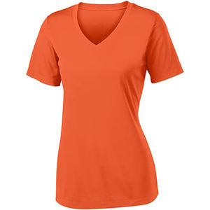 Ladies <b>Plain</b> <b>Pink</b> V-Neck Top Stretchy Cotton Casual <b>T</b>-<b>Shirt</b> for Bulk Supply - Product Image 4