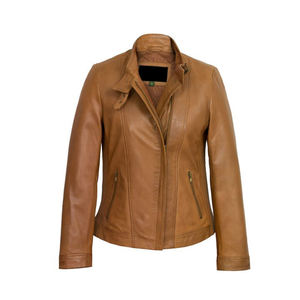 Chaqueta bomber de cuero de alta calidad de piel sintética para mujer Otoño Invierno uso varios colores hecho en Sialkot - Product Image 6
