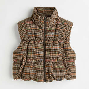 Chaleco de lona tejido informal para mujer, sin mangas, con cremallera, resistente al viento, para otoño e invierno - Product Image 1