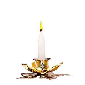 Flower Design 1-Step Aluminium Metal <b>Candlestick</b> Holder for Home Decoration and Weddings - Product Image 3