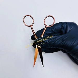 Ciseaux de coiffure professionnels en acier inoxydable couleur or rose, pour droitiers, ciseaux plats pour barbier, ciseaux à effiler pour franges, manche long 6H, 29 cm - Product Image 3