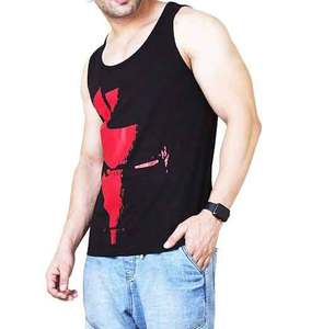 เสื้อกล้ามผ้าฝ้าย100% แขนกุดสำหรับผู้ชายเสื้อออกกำลังกายสีพื้นพิมพ์ลายสไตล์ลำลองสำหรับกล้ามเนื้อ - Product Image 5