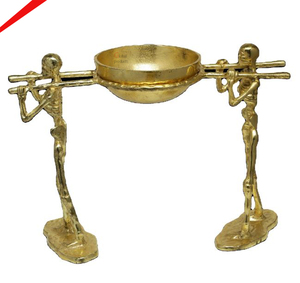 Nueva Escultura Metálica Decorativa Humana Moderna con Acabado Dorado para el Hogar - Product Image 1