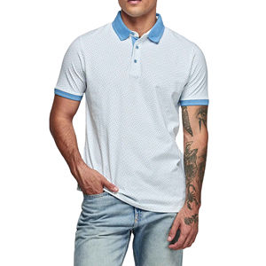 Polo en coton coupe étroite pour hommes, respirant, décontracté, à manches courtes, avec broderie personnalisée, service OEM, tricoté uni à l'usine - Product Image 1