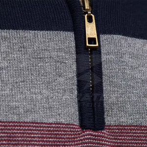 เสื้อสเวตเตอร์คอตตอนผสมมีซิปสำหรับใส่สบายน้ำหนักเบาสำหรับใส่ได้ทุกวันสวมใส่สบายคอปกสีทึบ - Product Image 2