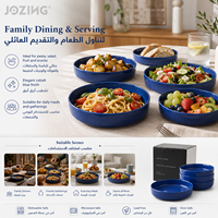 Assiette jetable en céramique bleue de 7,4 pouces pour pâtes, écologique, pour restaurant et hôtel, liquidation de stock