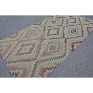 พรมขนสั้นสไตล์ตุรกีโบราณขนาด5.1 x 10.1ft ขนแกะสีเขียวน้ำเงินและยางรองหลังสำหรับห้องนั่งเล่นหรือโถงทางเดิน9x12 - Product Image 2