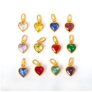 Colgantes y dijes de moda de acero inoxidable 316L chapados en oro PVD de 14K y 18K personalizados DIY para la fabricación de joyas con dijes de diamantes de imitación para pulseras - Product Image 5