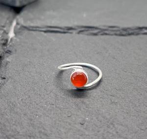 Joyería de piedras preciosas cornalina para mujer, anillo de estilo bohemio de plata, joyería de plata de ley 925, anillo hecho a mano de tendencia, Regalo para mamá - Product Image 2