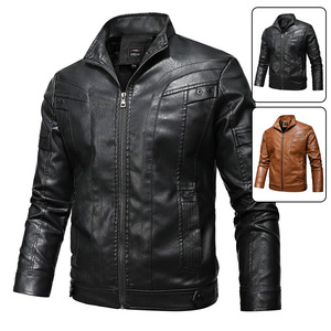 Men's <b>Black</b> Breathable Light Cool High Street Pattern Zipper Winter Jacket Fitted Design Cow Skin Collar Hood Canvas Finished - Product Image 3