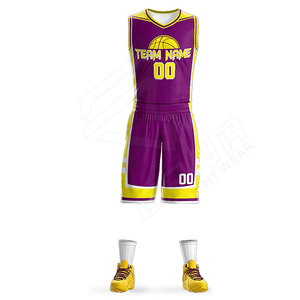 Ensembles d'uniformes de basket-ball 100% polyester personnalisés à séchage rapide et de bonne qualité design unisexe en gros pour adultes et équipes - Product Image 6