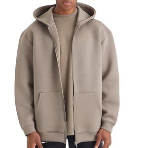 Sweat à capuche zippé en polaire lourde personnalisable pour hommes ensemble streetwear uni surdimensionné avec sweats à capuche techniques brodés - Product Image 2