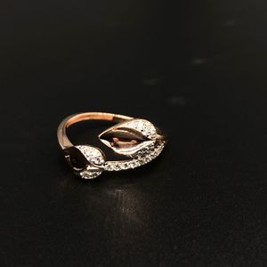 Rose Gold Diamond-Studded Leaf-trang trí vòng vượt thời gian Bạch Kim trang sức phản ánh chưa từng có sang trọng Class si rõ ràng kim cương - Product Image 5