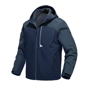 Veste polaire à capuche coupe-vent respirante pour homme, écologique, noire, coupe classique, fermeture éclair, couleur unie, vêtements décontractés pour l'extérieur - Product Image 5